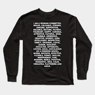 I am a woman: 50 positive affirmations Long Sleeve T-Shirt